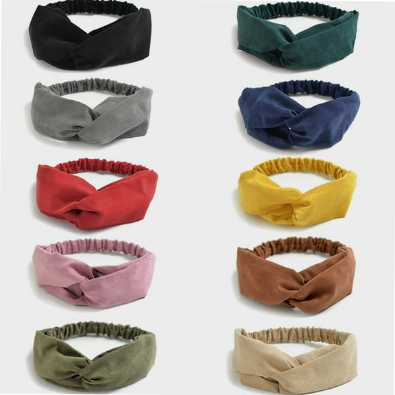 Headbands for Women 10 Pack Twist Knotted Stretchy Hair Bands