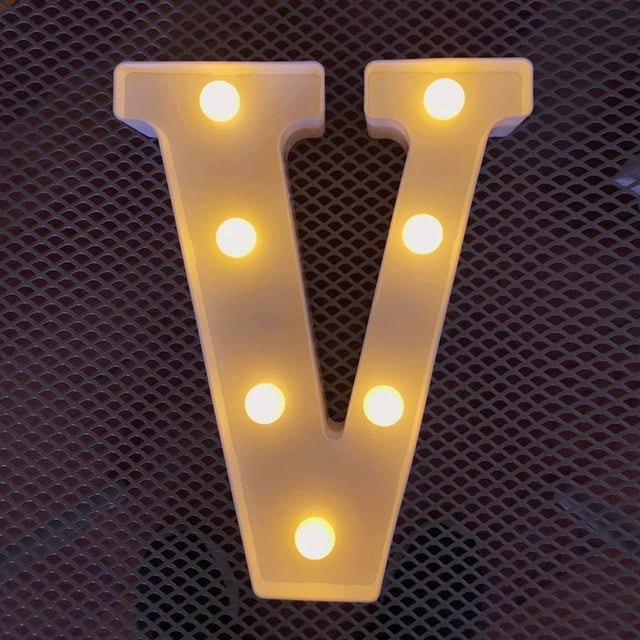 LED Marquee Letter Lights Sign, Light Up Alphabet Letter for Home Party Wedding Decoration V