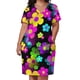 thumbnail image 3 of Vestido elegante de lujo para mujer, estilo retro de los años 60, con pequeñas flores, varios colores sobre negro, holgado y con bolsillos, 2025, largo., 3 of 7