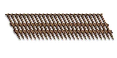 Fasco SCFP620CTSEGBR Scrail Fastener  BeckDeck Thread 20-22-Degree Plastic Strip Saddle Brown Square Drive, 2-Inch x .120-Inch 1000 Per Box