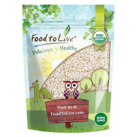 Organic Italian White Arborio Rice, 0.5 Pounds — Non-GMO, Kosher, Raw, Vegan — by Food to Live