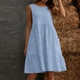 thumbnail image 4 of XuJwPNcy Summer Dresses for Women Sleeveless Loose Fit Sundresses with Pockets A Line Knee Length Dress Casual Beach Clothes, 4 of 6