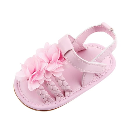 

Walking Soft Non-Slip Sandals Baby Rubber Shoes Flat Boys Girls Sole Bow Summer Baby Shoes
