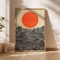 Image showcasing Affixzi Modern Minimalist Ocean Wall Art – Abstract Japanese Style ...