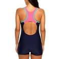 thumbnail image 6 of Beautyin Women One Piece Swimsuits Boyleg Sports Training Modest Swimwear Splice Color Bathing Suits XS-2XL, 6 of 6