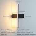 thumbnail image 5 of Luz de pared interior LED regulable, iluminación de pared moderna de rotación Lámpara de pared ajustable de aluminio de 6 W Lámpara de noche negra Luces de lectura para dormitorio, 30 cm, 5 of 5