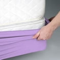 thumbnail image 4 of DNG Creations 1 Piece Box Spring Cover 100% Egyptian Cotton Wrap Around 4 Sides for Hotel & Home, Fits Box Springs up to 6 Inch Deep Pocket ( Solid Lilac - California King ), 4 of 7