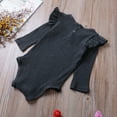 thumbnail image 2 of Coduop Infant Baby Girl Plain Rib Knit Ruffle Long Sleeve Romper Bodysuit Tops, 2 of 6