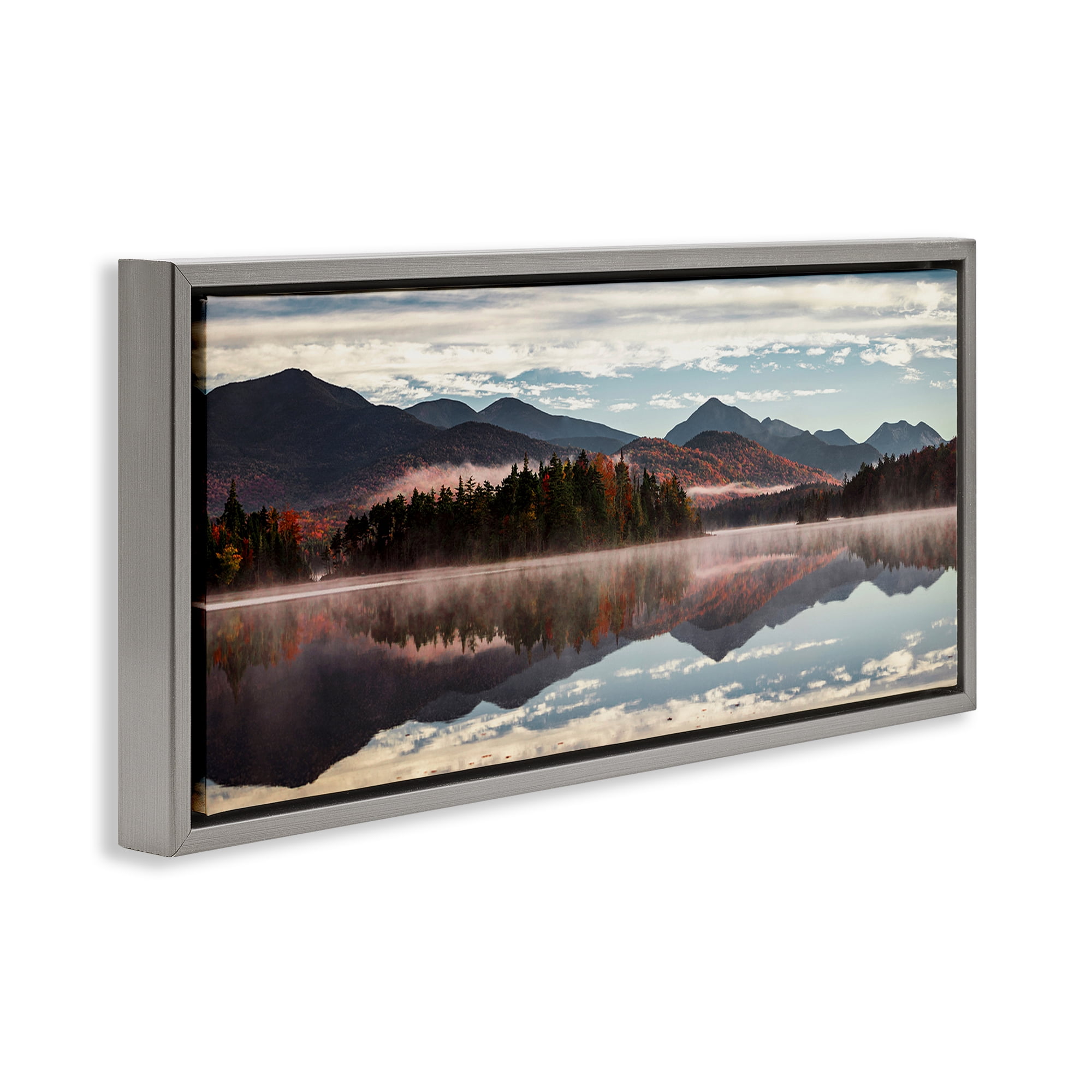Stupell Industries Panoramic View From Boreas Ponds Gray Framed Floater Canvas Wall Art, design by Jonathan Zaharek