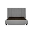thumbnail image 2 of Sealy Posturepedic Bristol Queen Upholstered Bed in Gray with Solid Wood Legs in Espresso, 2 of 13