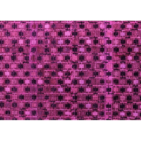 Ahgly Company Indoor Rectangle Abstract Pink Modern Area Rugs, 8' x 10'