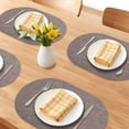 thumbnail image 2 of Unique Bargains 6pcs Oval Faux Leather Placemats Dark Brown 17.7"x11.8", 2 of 6