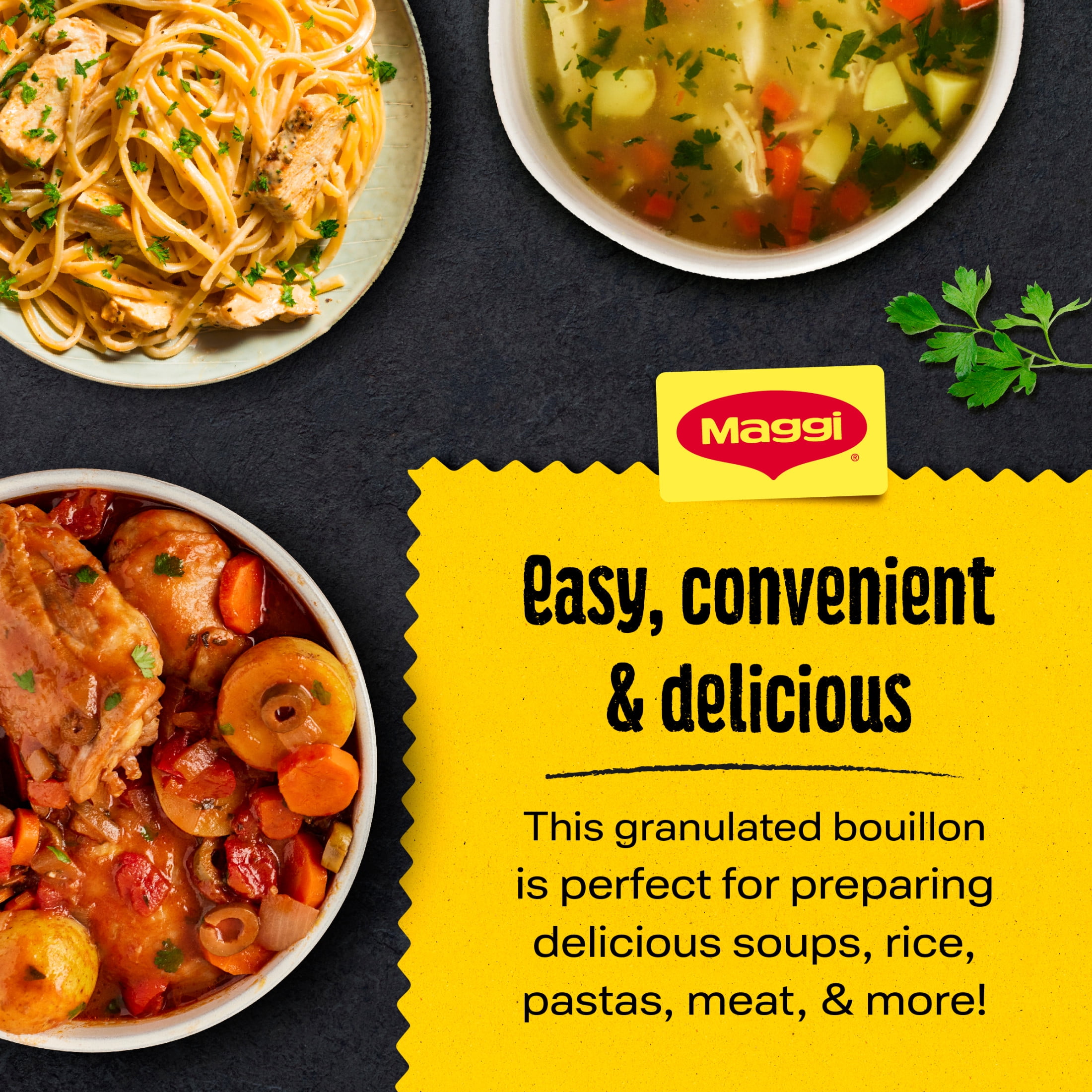 (2 pack) Maggi Caldo Sabor A Pollo Chicken Flavored Bouillon Powder, Granulated Chicken Soup Seasoning 2.2 lb.