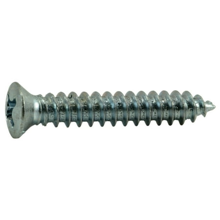 

#8 x 1 Zinc Plated Steel Phillips Oval Trim Head Sheet Metal Screws (40 pcs.)