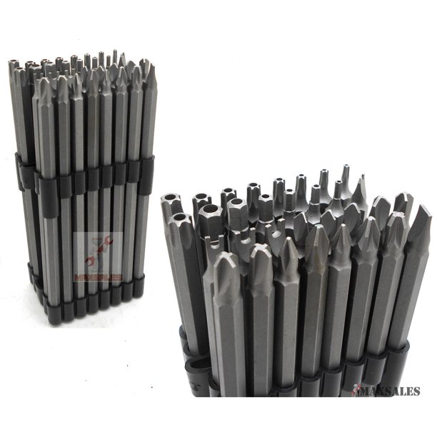 32Pc Extra Long Security Bit Set Tamper Proof Torx Star Tri Wing Pozi w