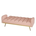 thumbnail image 5 of Unbranded 68.5-inch teddy velvet sofa bed with throw pillows Pink, 5 of 5