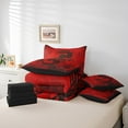 thumbnail image 4 of Erosebridal Ensemble de Literie à Imprimé Dragon Format Grand Lit, Noir et Rouge Ensemble Tout-en-un Format Grand Lit, Ados Hommes, Réversible 7 Pcs, 4 of 5