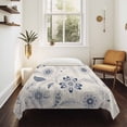 thumbnail image 4 of Blue Flower Vintage Tapestry for Bedroom Wall Hanging Tapestry, Abstract Ethnic Floral Pastoral Ceiling Backdrop Tapestries Poster Blanket Wall Decor for Teens Room Living Room Dorm 59" x 79", 4 of 8