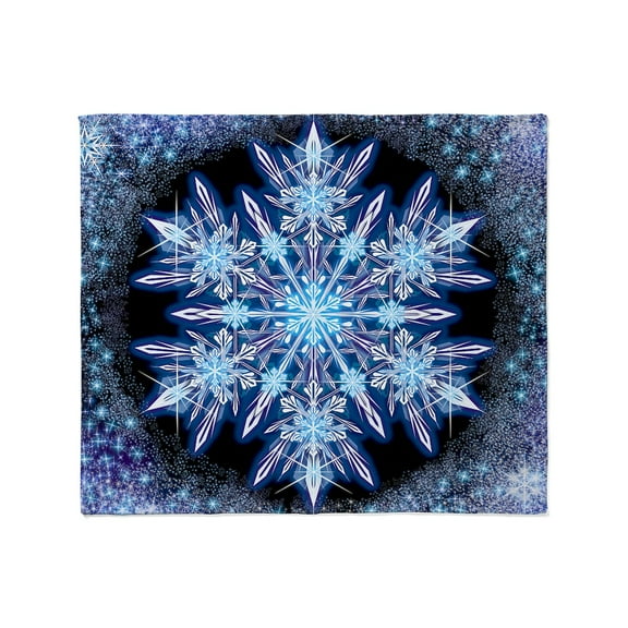 CafePress - October Snowflake Square Throw Blanket - Soft Fleece Throw Blanket, 50"x60" for All Ages