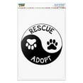 thumbnail image 1 of Rescue Adopt Yin Yang Paw Prints Dogs Cats Home Business Office Sign - Window Sticker - 6" x 9" (15.2cm x 22.9cm), 1 of 3