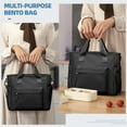 thumbnail image 5 of SYCNB Large Insulated Lunch Tote Bag with Shoulder Strap - Adult Lunch Box for Women Men, Work Lunch Bag with Water Bottle Holder, Black, 5 of 11