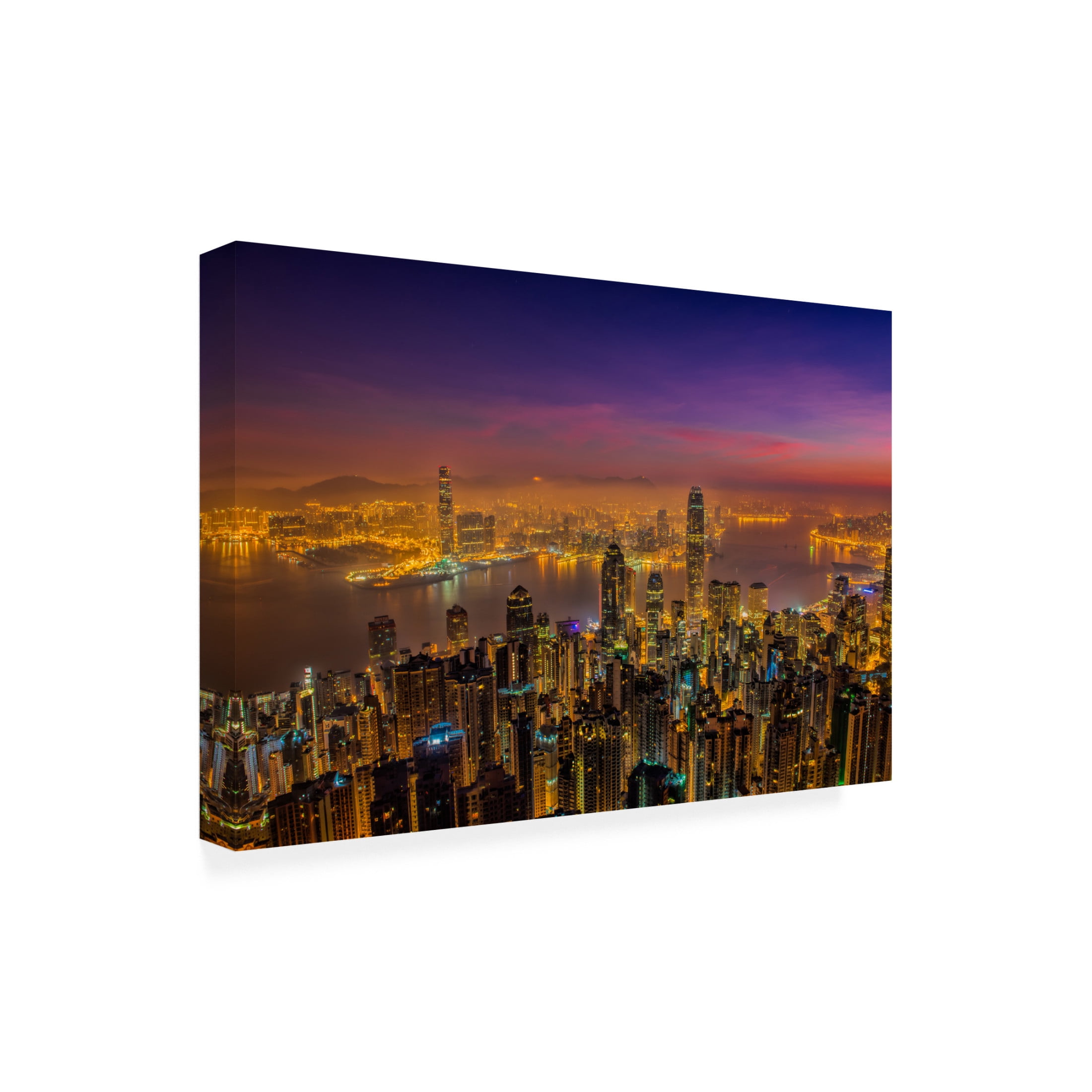 Trademark Fine Art Jay Zhu Hong Kong Sunrise Canvas Wall Art