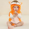thumbnail image 2 of KAUOD Toddler Dinosaur Hoodie Rompers Plush Fleece Halloween Outfits 3 6 12 18 24 Months Baby Sleeveless Zip up Jumpsuits, 2 of 6
