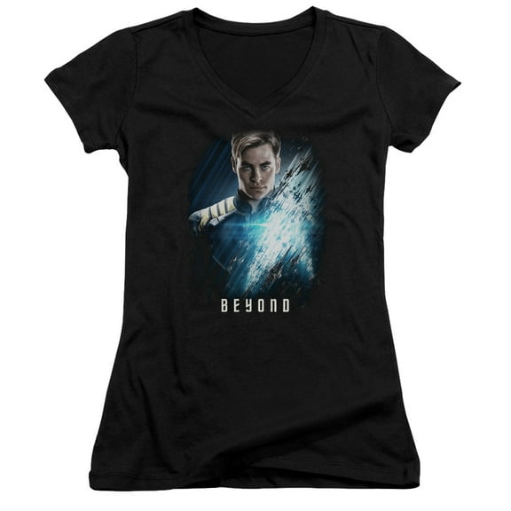Star Trek Beyond Kirk Poster Junior Women's V-Neck T-Shirt Black