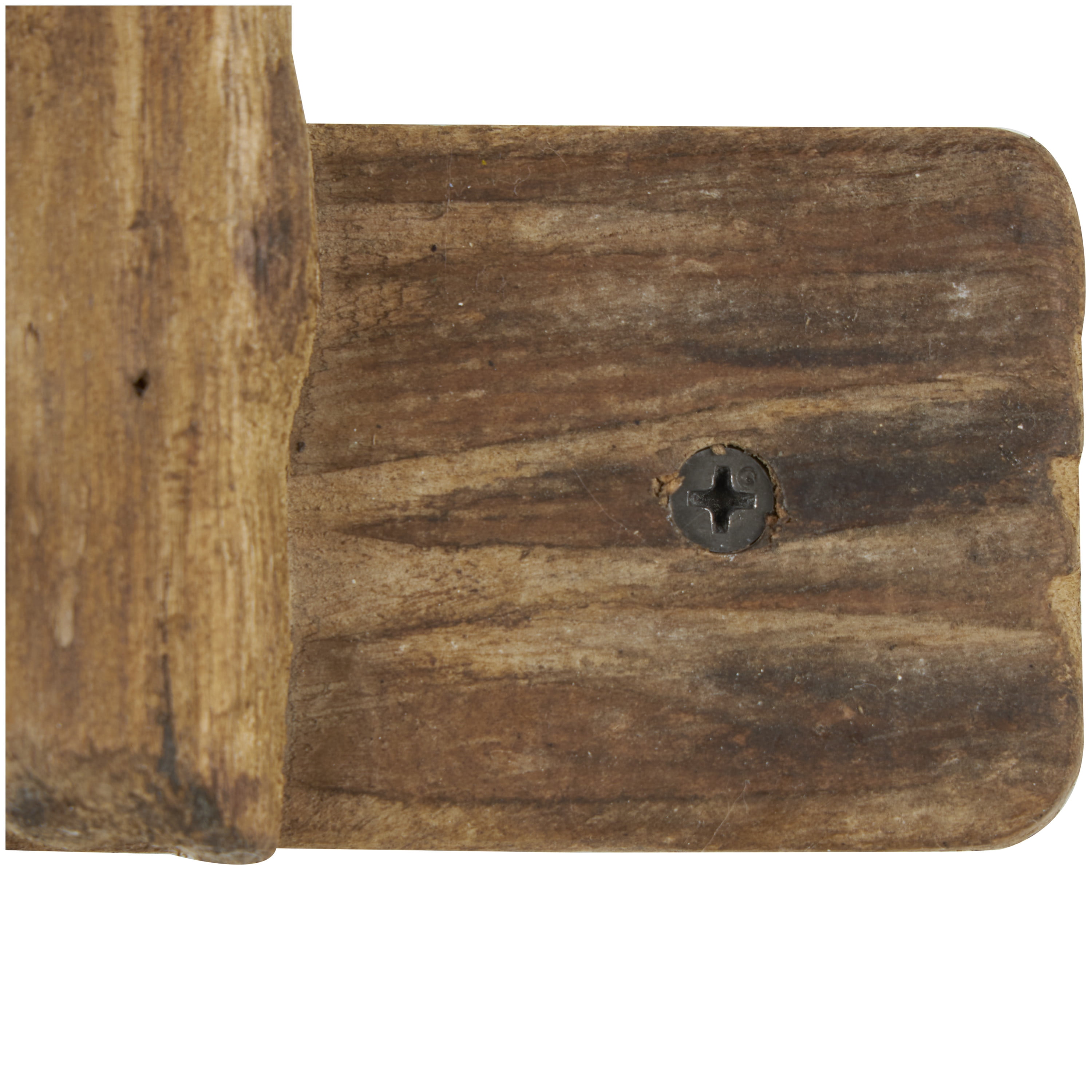 DecMode 19" x 2" Brown Wood Handmade Live Edge Lake Sign 3 Hanger Wall Hook with Metal Accents, 1-Piece