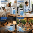 Portable Personal Air Cooler Fan with Mist Spray, USB Rechargeable ...