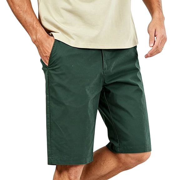 Guluxicc Men's Cotton Golf Shorts with Multi Pockets Button Front Business Casual Short Pants Summer Casual Outfits