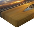 thumbnail image 2 of Ambesonne Nature Fitted Sheet, Sunbeams Cloudy Sky Sea, Twin XL Size, Yellow Grey, 2 of 3