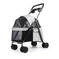 thumbnail image 7 of Lanzxjv 4 Wheels Dog Cat Stroller, Outdoor Travel Pet Folding Stroller, Dog Cat Cage Stroller with Cup Holder, Visible Window for Medium Small Dog, 7 of 7