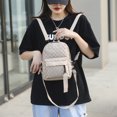 thumbnail image 2 of Bolso de mensajero con patrón de celosía retro para mujer Mochila pequeña de color puro (caqui) Likrtyny Para estrenar, 2 of 9
