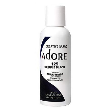 Adore Semi-Permanent Haircolor, #125 Purple Black, 4 oz, 2 Pack