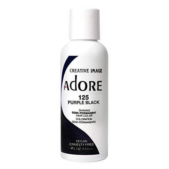 Adore Semi-Permanent Haircolor, #125 Purple Black, 4 oz, 6 Pack