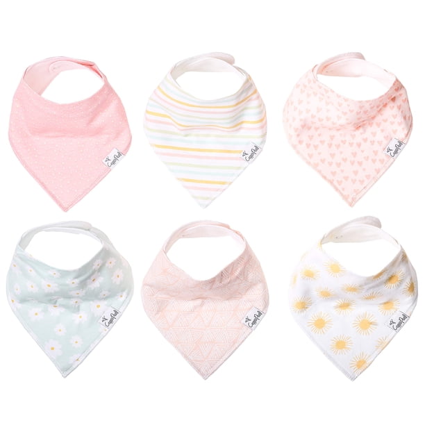 Baberos tipo bandana para bebés, perlas de cobre, 6 unidades, algodón absorbente