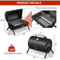 thumbnail image 2 of VINGLI Portable Charcoal Grill with Thermometer & Wooden Handle, Multi-functional Metal Compact Tabletop BBQ Outdoor Charcoal Grill for Camping Travel Picnic Patio, 2 of 6