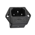 thumbnail image 5 of Conector de alimentación IEC320 C14 de Unique Bargains AC 250V 10A 250V 6.3A 2.5W con fusible negro, 5 of 5