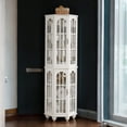 thumbnail image 2 of 22.00 Inch Tall Corner Display Cabinet with Glass Doors and Elegant Curved Design - White, 2 of 7