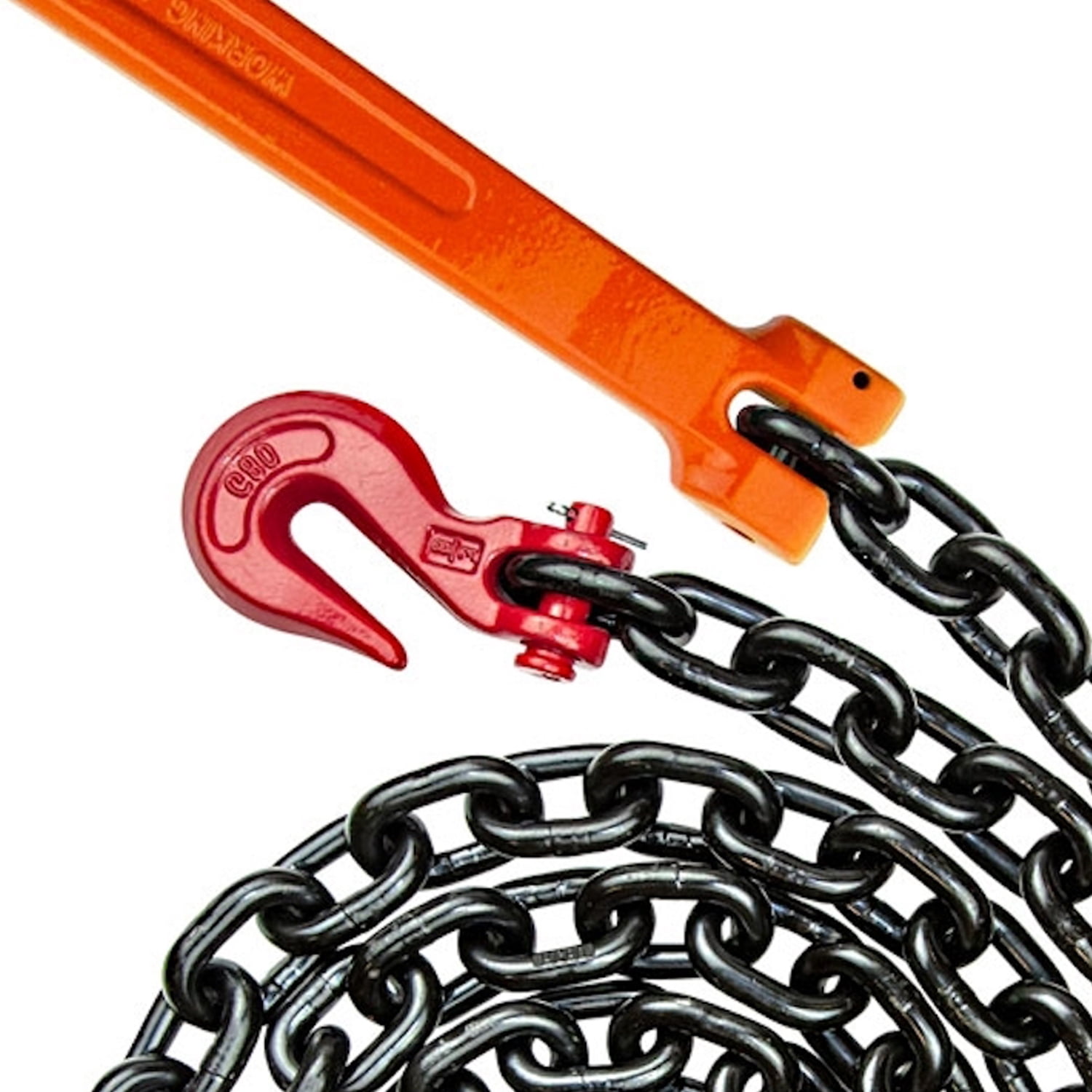 VULCAN Alloy Tow Chain - Forged Long J Hook - G80 - 3/8 inch x 10 foot - PROSeries - 7,100 Lbs SWL