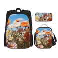 thumbnail image 1 of Balery Vibrant Field Of Blossoms Mochila escolar 3 en 1 para niños: mochila resistente con lonchera térmica y estuche para lápices. Mochila escolar para niños y niñas., 1 of 7