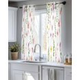 thumbnail image 5 of Pink Spring Floral Sheer Curtains 45 Inch Length 2 Panels Set for Living Room/Bedroom, Flowers Elegant Pastoral Leaves Kitchen Curtains Grommet Semi-Sheer Curtains Drapes Window Treatments 42"x45"x2, 5 of 7