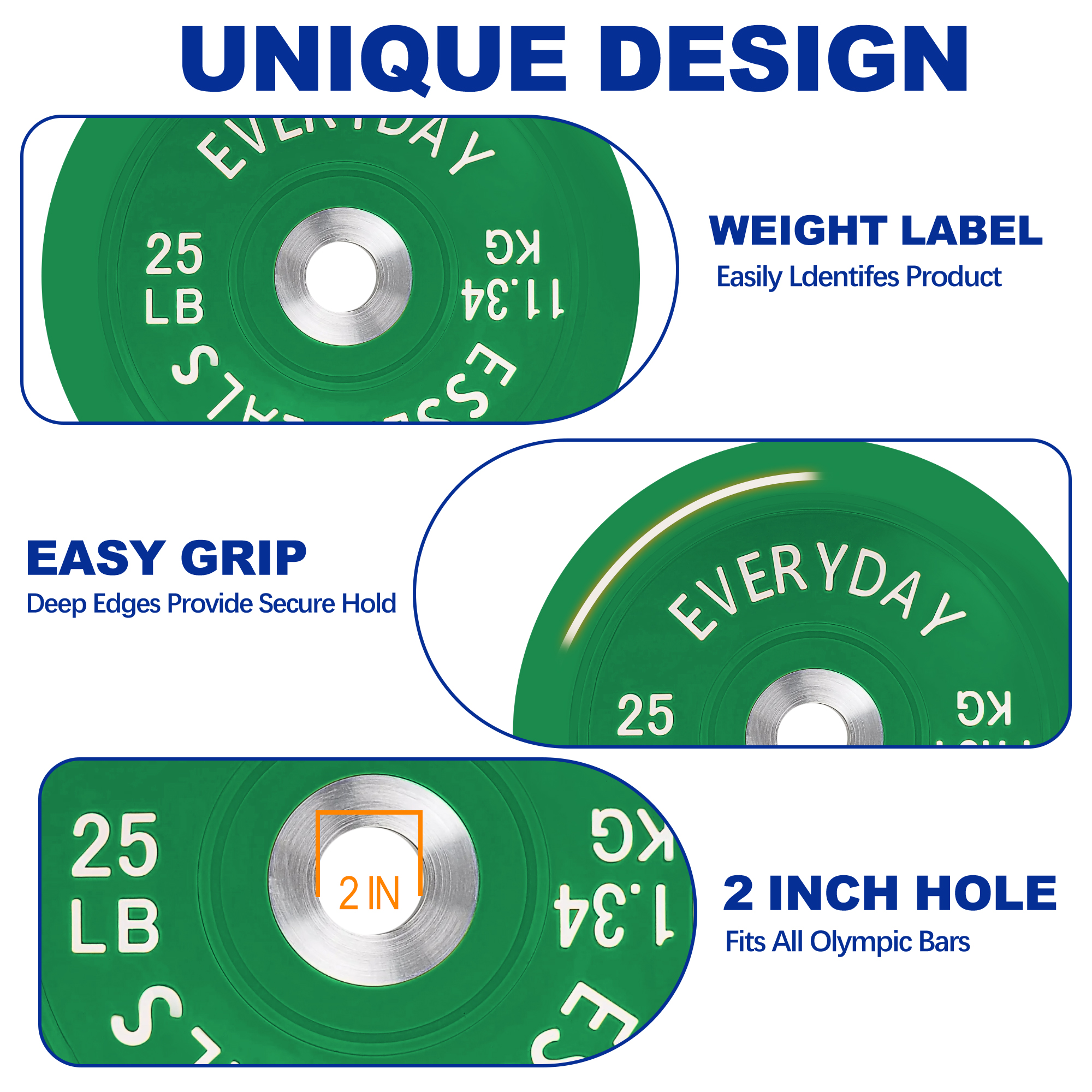 BalanceFrom Olympic Bumper Plate Weight Plate with Steel Hub, Color Coded, 25 lbs Single