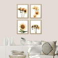 thumbnail image 2 of PixonSign Framed Wall Art Country Farm Sunflower, Set of 4 Garden Floral Wall Decor Arts, Nature Botanical Plant Wall Décor, Adhesive Canvas Poster, Modern Home Artwork - 11"x14" Natural, 2 of 5