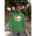 thumbnail image 2 of Layered Alien Emoji Vibes - Retro Galactic Graphic Youth's Hoodie, 2 of 4