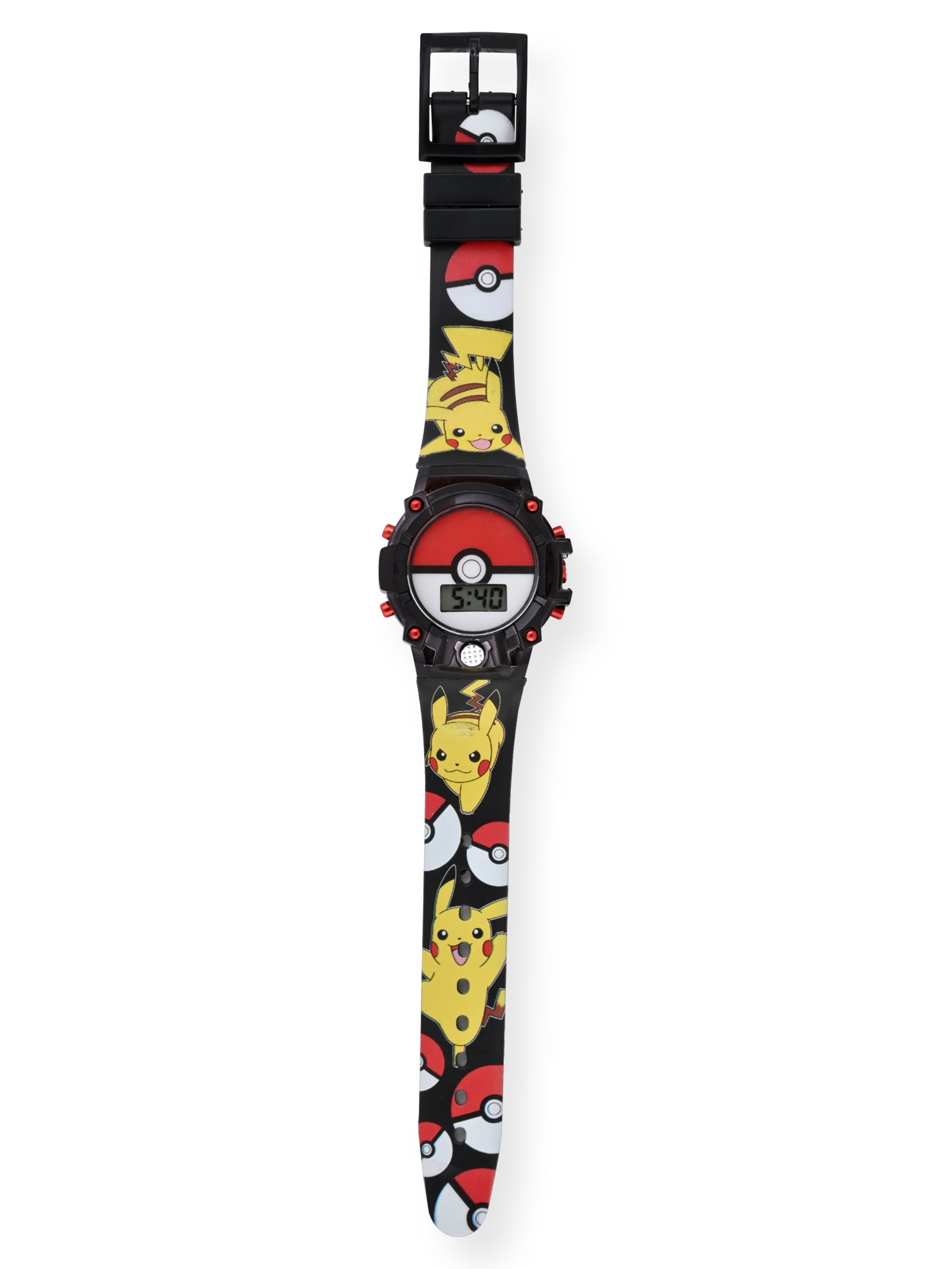 POK4394WM Pokemon Ball Kids Flashing Lights LCD Watch with Printed Strap