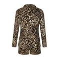 thumbnail image 4 of LYXSSBYX Womens Blazer Jacket with Shorts Two-Piece Women's Printed Turndown Collar Shorts and Long Sleeve Tops Set Suits, 4 of 7