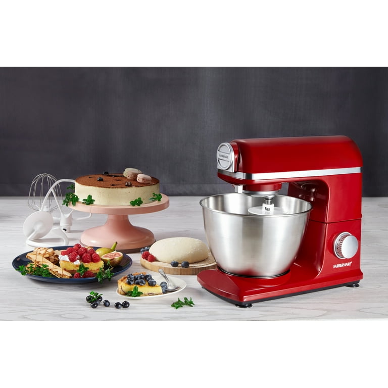 Farberware 5 Quart 600W 6-Speed Professional Stand Mixer with Beater, Dough  Hook and Whisk-New