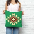thumbnail image 3 of Throw Pillow Covers 16x16 Inch, Green Brown Boho Decorative Pillow Cases for Couch Sofa Bed, Country Simple Abstract Ethnic Geometric Cotton Linen Square Home Decor Pillowcases with Hidden Zipper, 3 of 7